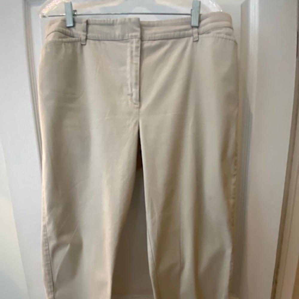Talbots Neutral Beige Cropped Ankle Pants